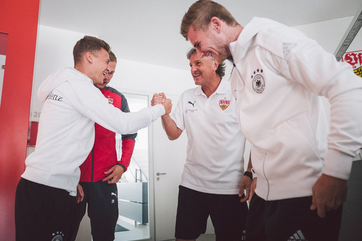 Hai cầu thủ Werner và Kimmich đã có dịp trở lại mái nhà cũ.