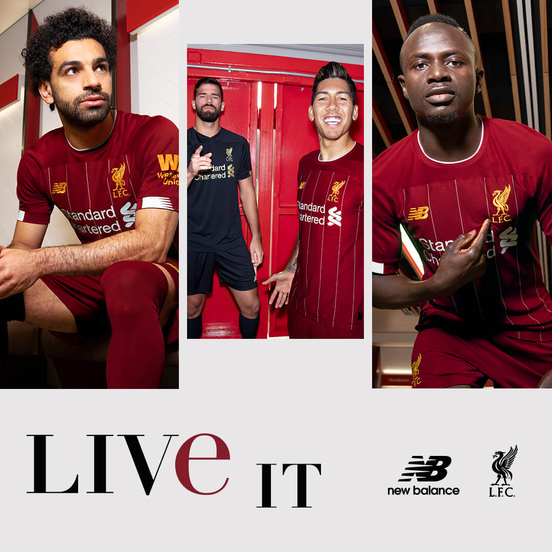 Liverpool - New Balance - Liverpool cũng đã cho ra mắt bộ trang phục mới 2019/20. Điểm nhấn trong áo đấu của họ là những sọc dọc màu trắng.