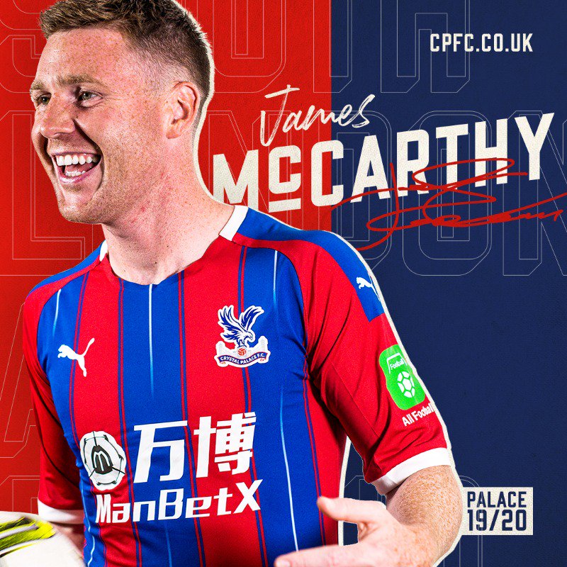 Tân binh còn lại Palace vừa đem về là tiền vệ James McCarthy.
