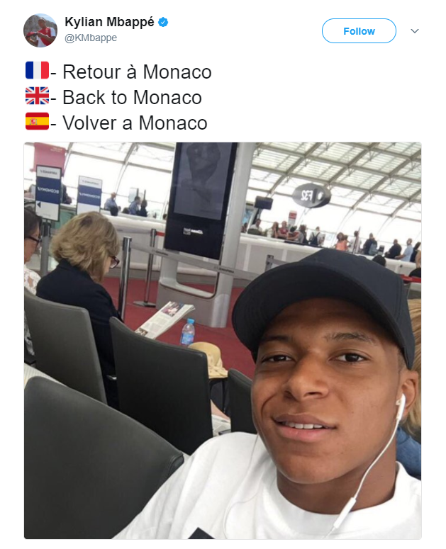 Status gây tò mò của Mbappe. Ảnh: Marca.