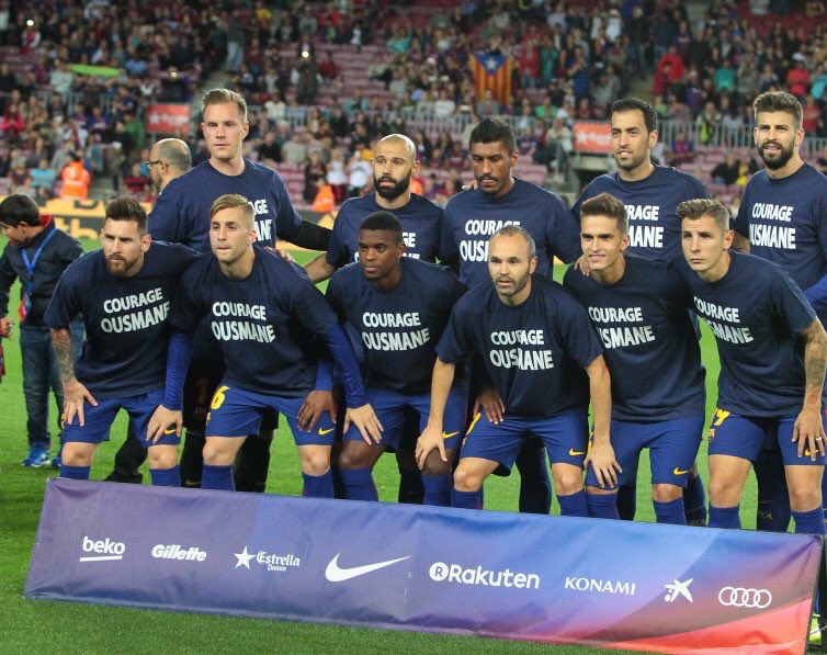 Đội hình ra sân của Barca.