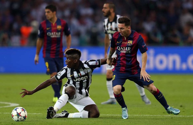 Pogba ở Juventus đã từng phải nếm trải thất bại trước Barca của Messi.