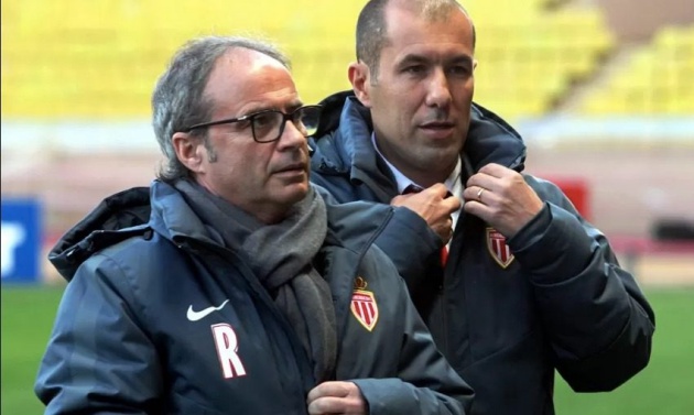 Campos khi còn tại vị ở Monaco, bên cạnh ông là HLV Leonardo Jardim.