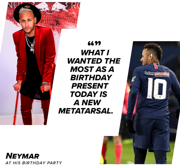 Neymar phát biểu tại buổi lễ sinh nhật.