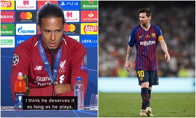 Van Dijk ngưỡng mộ Messi.