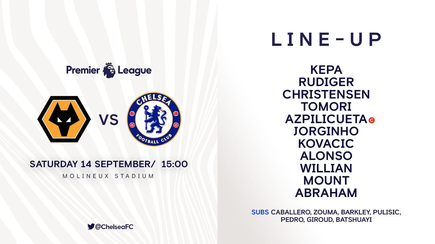 Lần đầu tiên trong mùa giải năm nay, Chelsea xuất phát với 3 trung vệ đích thực.
