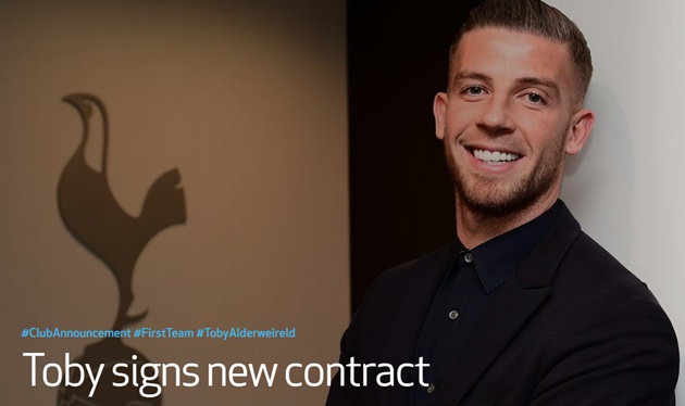 Tottenham are delighted to announce Toby Alderweireld has signed a new contract with the Club that runs until 2023. - Bóng Đá