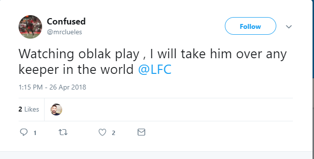 "Xem Oblak thi đấu, tôi đặt anh ấy lên trên tất cả các thủ thành trên thế giới."