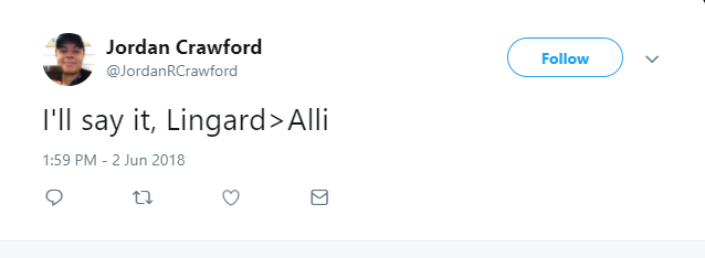 "Tôi sẽ nói rằng Lingard tuyệt hơn Alli."