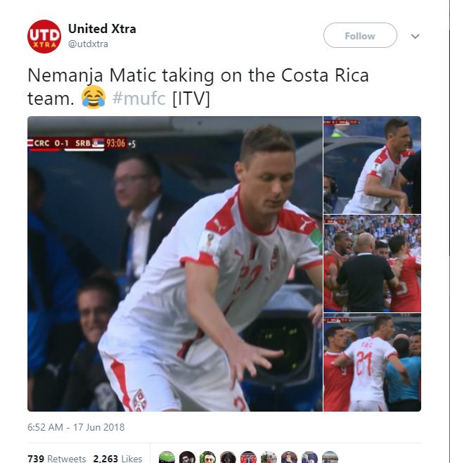 Fan MU thích việc Matic suýt tẩn nhau với Costa Rica - Bóng Đá