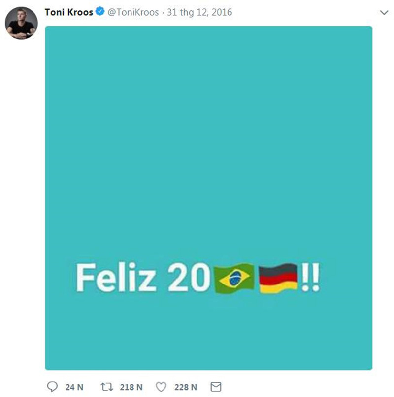 Kroos bị chế nhạo vì dòng trạng thái nhục mạ Brazil cách đây 1 năm - Bóng Đá