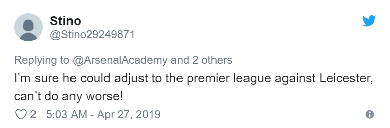 Chắc chắn cậu ấy có thể thích nghi tốt với Premier League trước Leicester, không thể làm điều gì tồi tệ hơn được nữa.