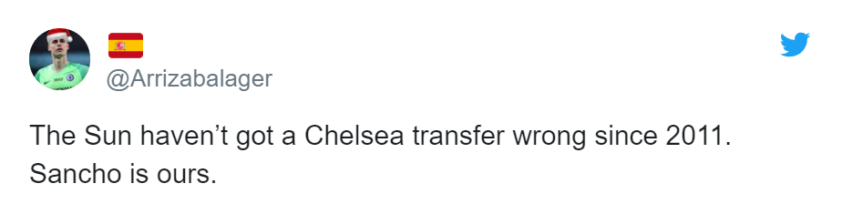 The Sun chưa từng đưa sai tin chuyển nhượng liên quan tới Chelsea từ năm 2011. Sancho là của chúng ta.