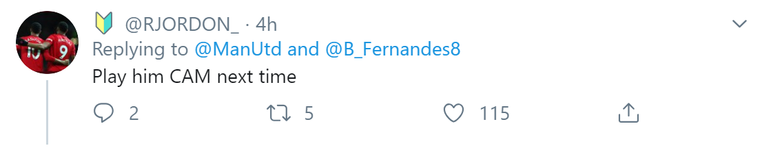 Để cậu ấy đá tiền vệ công ở lần tới.