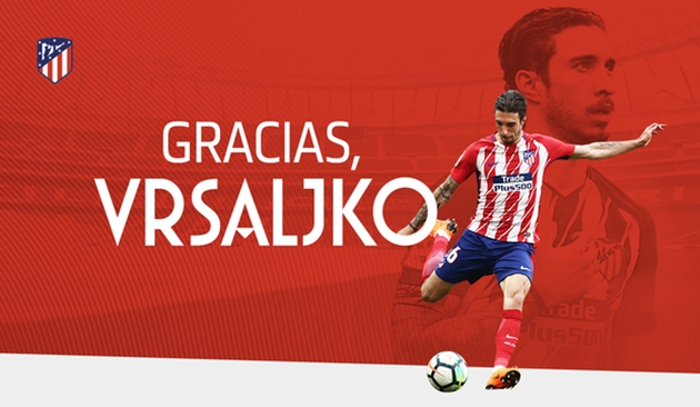 Atletico Madrid gửi lời tri ân đến Sime Vrsaljko. Ảnh: Atletico Madrid.