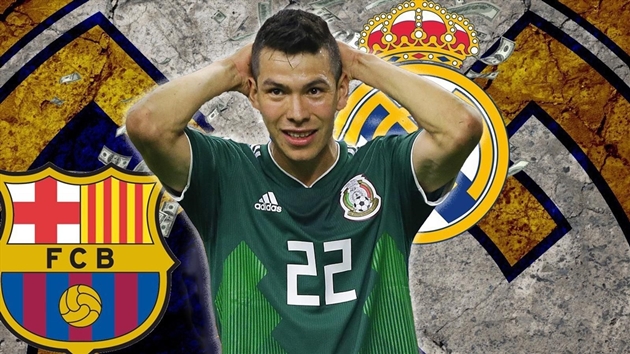 Real Madrid bất ngờ nhảy vào cuộc đua chiêu mộ Hirving Lozano với Barcelona. Ảnh: Euro Sport.