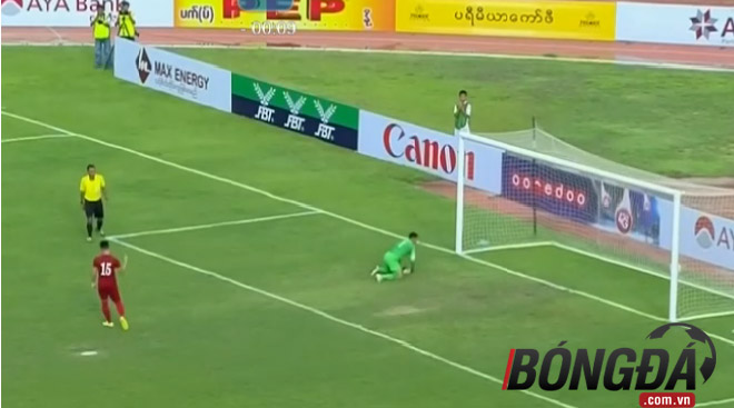 Chia điểm sau 90 phút thi đấu chính thức, trên chấm luân lưu 11m, các cầu thủ ĐT Việt Nam đã vượt qua đối thủ với tỉ số 4-3. Ảnh: Chụp màn hình.