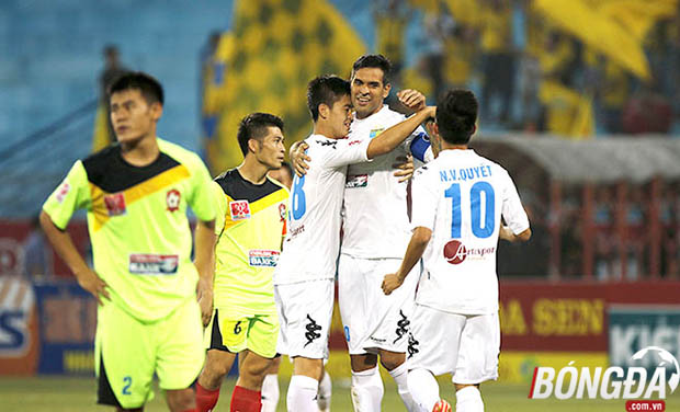 Hà Nội T&T đang có sự trở lại mạnh mẽ ở những vòng đấu cuối lượt đi. Ảnh: Minh Anh.