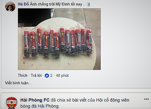 Hình ảnh những quả pháo sáng dự kiến sẽ được phát đi trên sân Mỹ Đình trong trận đấu ĐT Việt Nam gặp Campuchia.