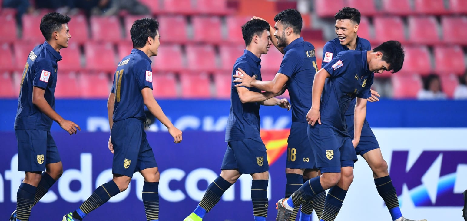 Niềm vui chiến thắng của U23 Thái Lan.