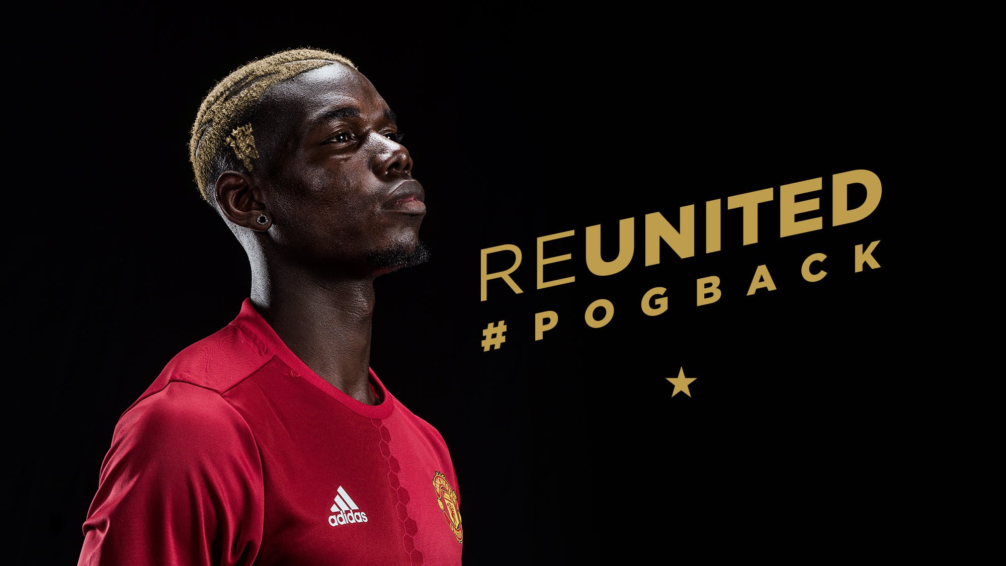 Hình ảnh hoành tráng mà Man United dùng để quảng bá về "bom tấn" Pogba năm 2016.