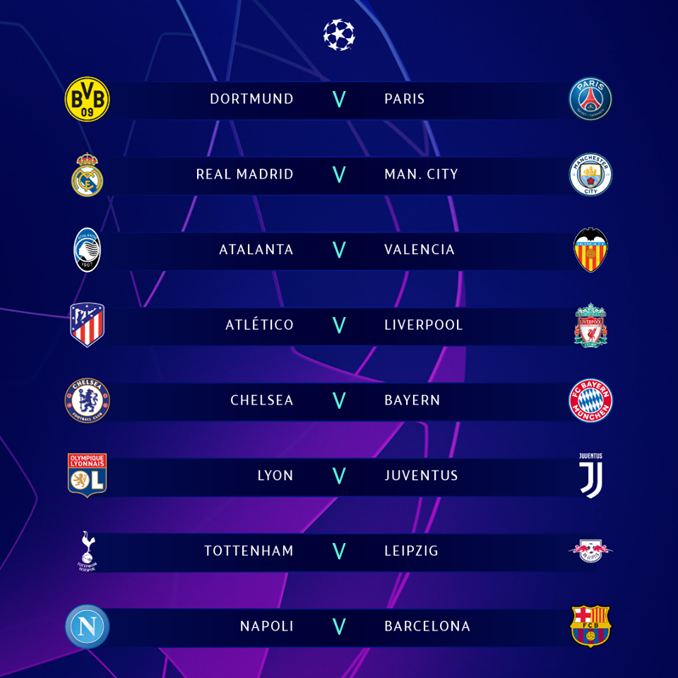 Bốc thăm vòng 1/8 Champions League 2019/2020: Đại chiến Anh - Tây Ban Nha; Chelsea chạm mặt