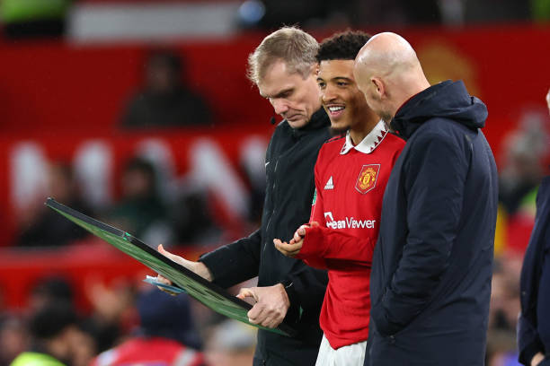 Mối quan hệ giữa Jadon Sancho và Erik ten Hag rạn nứt.