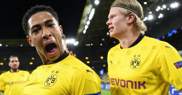 Bellingham và Haaland trong màu áo Dortmund.