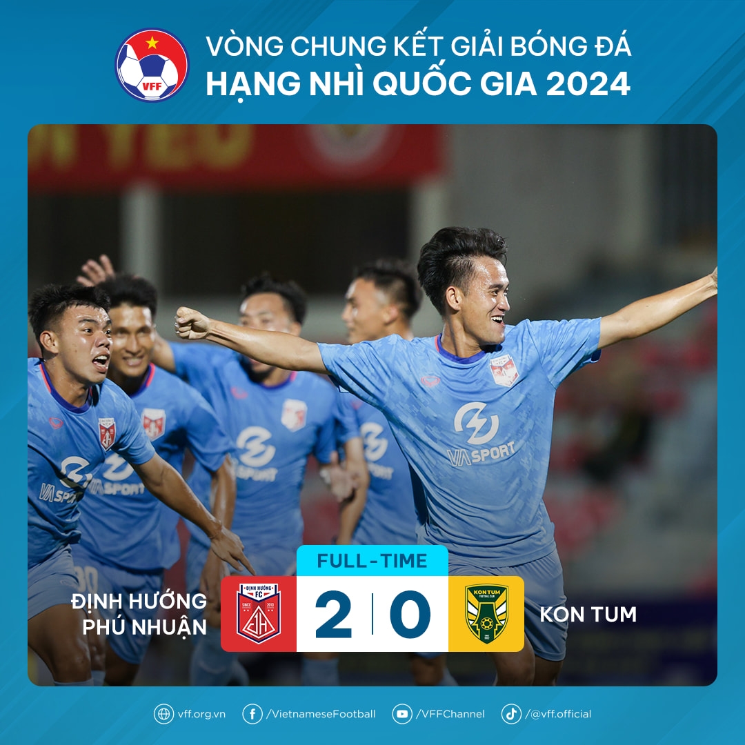 Định Hướng Phú Nhuận giành chiến thắng 2-0 trước Kon Tum. Ảnh: VFF.