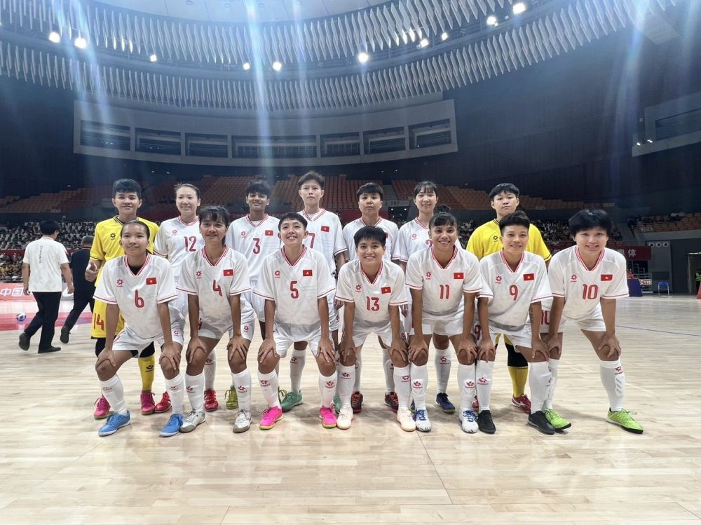 Đội tuyển Futsal nữ Việt Nam đang gây ấn tượng tại giải đấu trên đất Trung Quốc. Ảnh: VFF.
