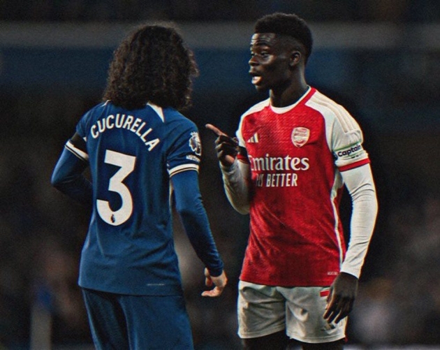 Marc Cucurella háo hức đối đầu với Bukayo Saka.
