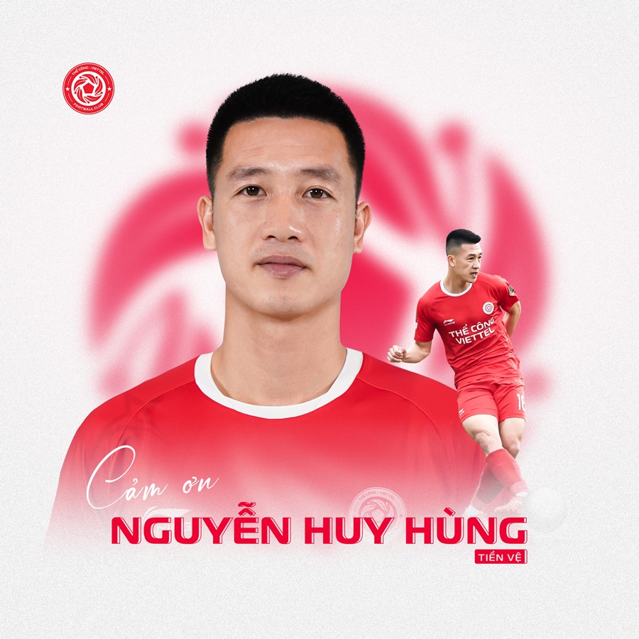 Thể Công Viettel xác nhận chia tay Huy Hùng. Ảnh: CLB Thể Công Viettel.