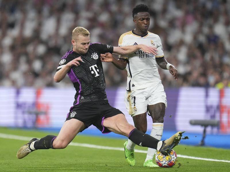 De Ligt truy cản Vinicius Junior tại bán kết Champions League mùa giải vừa qua.