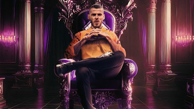 Đội bóng Serie A gây chú ý khi đăng tải hình ảnh De Gea ngồi trên ngai vàng.