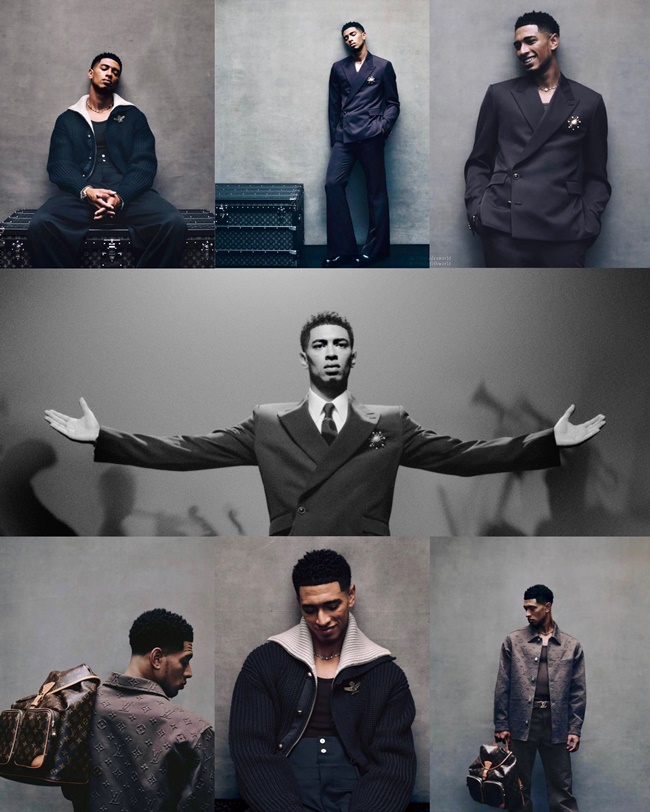 Bellingham 21 tuổi đã được phát hiện mặc bộ vest Louis Vuitton tại lễ trao giải Ballon d'Or vào tháng 11 năm ngoái.