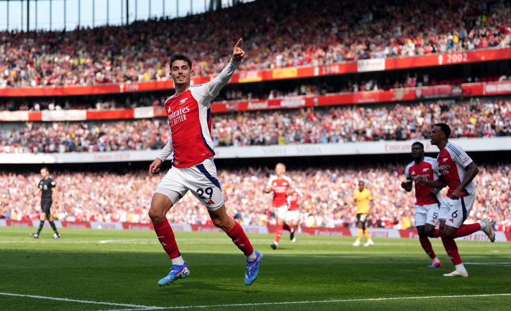 Havertz mở tỷ số cho Arsenal.