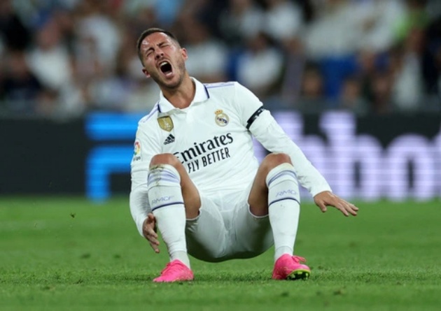 Hazard liên tục bị chấn thương khi còn chơi cho Real.