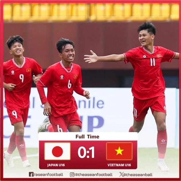 Việc U16 Việt Nam đánh bại U16 Nhật Bản khiến nhiều người bất ngờ. Ảnh: ASEAN Football