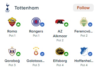Bảng đấu của Tottenham cũng khá dễ thở.