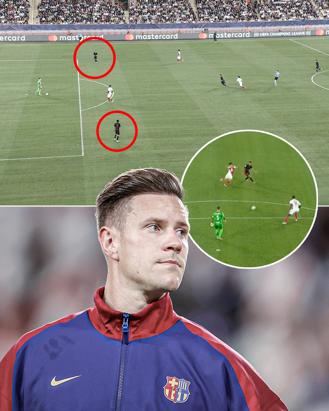 Ter Stegen hoàn toàn có những giải pháp an toàn hơn trong tình huống này.