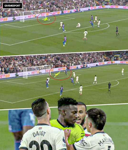 Onana có pha cứu thua kép ngoạn mục trước Crystal Palace.