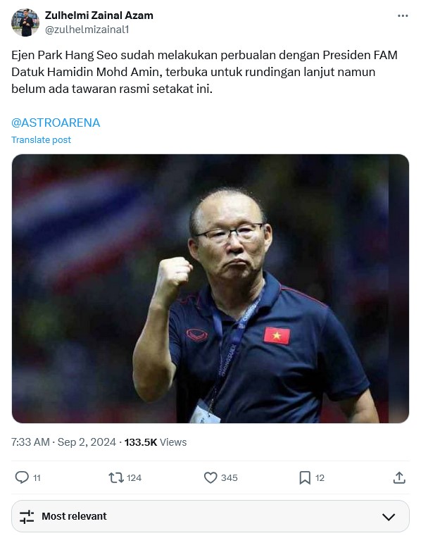 Bài đăng của Zulhelmi Zainal Azam. Ảnh chụp màn hình.