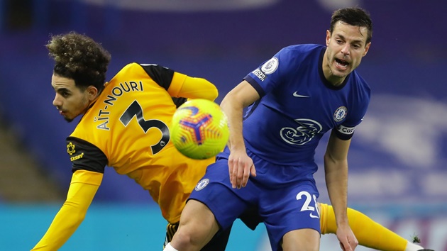 Chelsea chiếm thời lượng kiểm soát bóng áp đảo so với Wolves.
