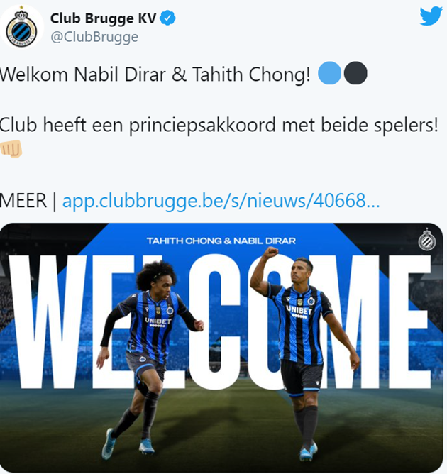 Club Brugge announce Chong signing - Bóng Đá