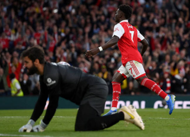 Khoảnh khắc Saka đánh bại Alisson. Arsenal là đội giành 3 điểm. Quãng thời gian cuối trận, Liverpool dồn toàn lực tấn công. Tuy nhiên, đã không có thêm bàn thắng nào được ghi.