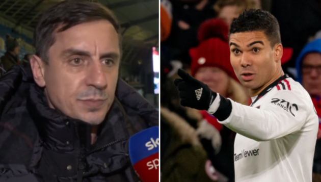 Gary Neville reacts to Casemiro blow and makes Arsenal vs Manchester United prediction - Bóng Đá