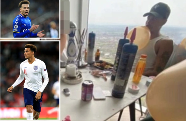  Dele Alli has been pictured with a balloon in his mouth surrounded by laughing gas canisters - Bóng Đá