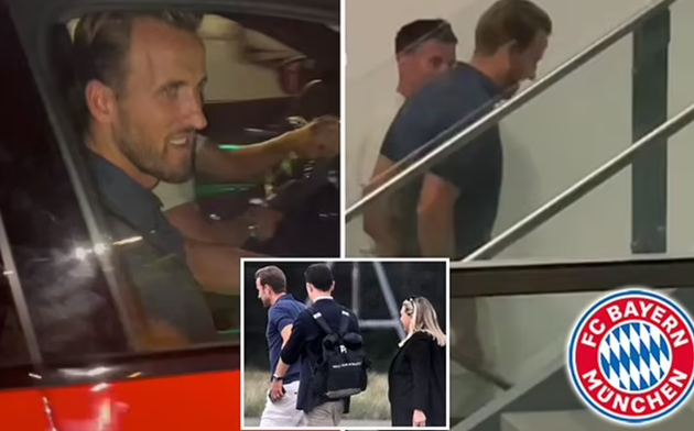 Kane completes first part of medical after jetting into Munich with wife Kate as he closes in on £104m Bayern transfer - Bóng Đá