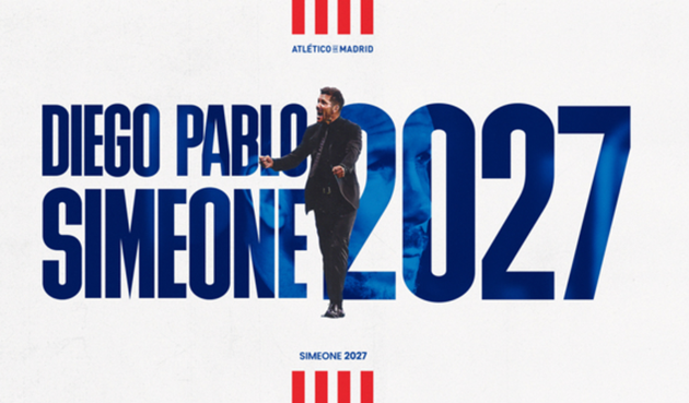 Diego Simeone signs new long term deal at Atléti until June 2027 - Bóng Đá