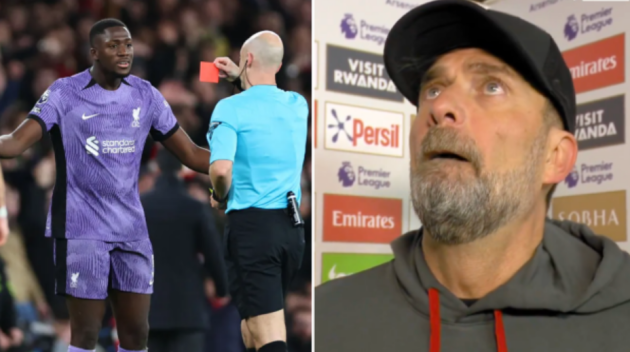 Jurgen Klopp fumes with referee over ‘unbelievable’ Ibrahima Konate red card against Arsenal - Bóng Đá